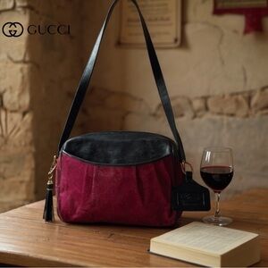 Authentic Vintage Gucci Merlot & Black Shoulder Bag Authentic Revived & Gorgeous